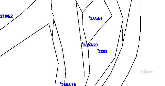Parcela st. 2883/20 v KÚ Jemnice, Katastrální mapa