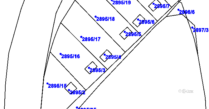 Parcela st. 2895/4 v KÚ Jemnice, Katastrální mapa
