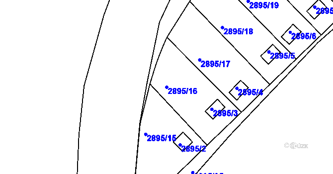 Parcela st. 2895/16 v KÚ Jemnice, Katastrální mapa