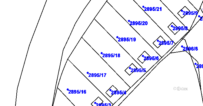 Parcela st. 2895/18 v KÚ Jemnice, Katastrální mapa
