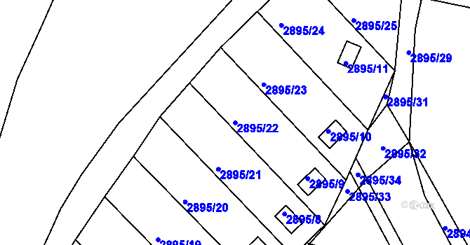 Parcela st. 2895/22 v KÚ Jemnice, Katastrální mapa