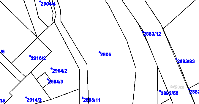 Parcela st. 2906 v KÚ Jemnice, Katastrální mapa