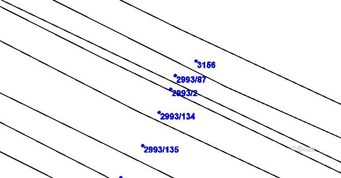 Parcela st. 2993/2 v KÚ Jemnice, Katastrální mapa