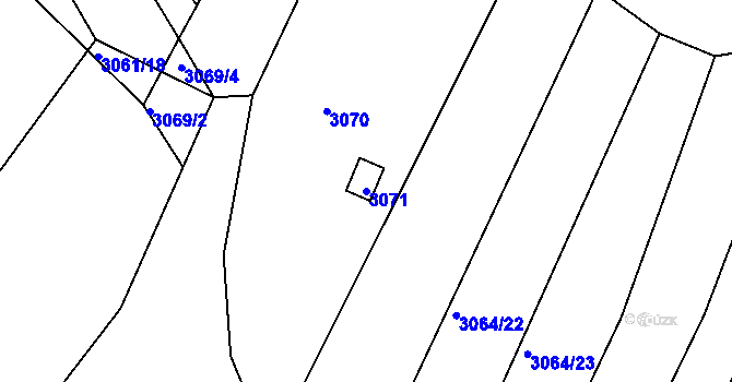 Parcela st. 3071 v KÚ Jemnice, Katastrální mapa