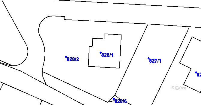 Parcela st. 828/1 v KÚ Jemnice, Katastrální mapa