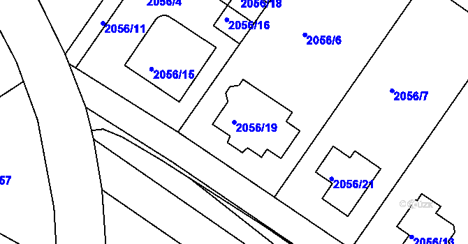 Parcela st. 2056/19 v KÚ Jemnice, Katastrální mapa