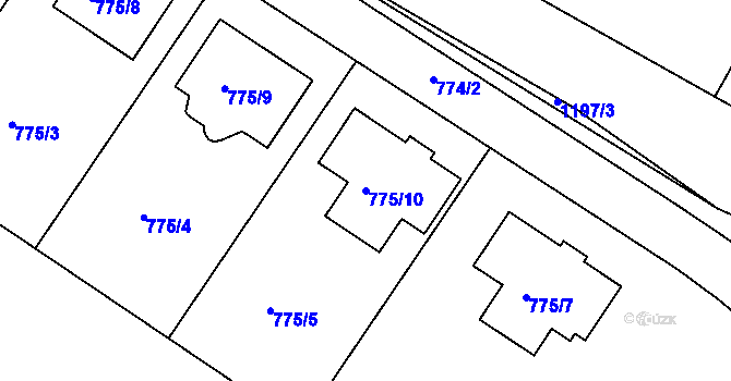 Parcela st. 775/10 v KÚ Jemnice, Katastrální mapa