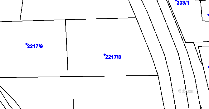 Parcela st. 2217/8 v KÚ Jemnice, Katastrální mapa