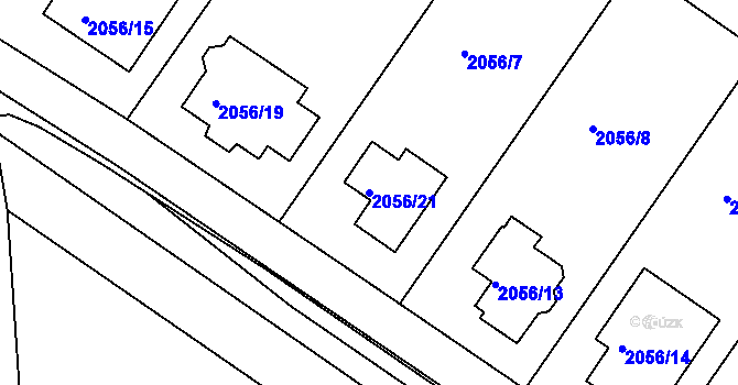 Parcela st. 2056/21 v KÚ Jemnice, Katastrální mapa