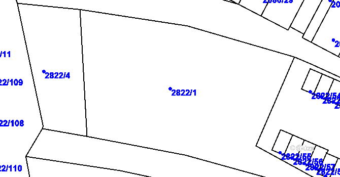 Parcela st. 2822/1 v KÚ Jemnice, Katastrální mapa