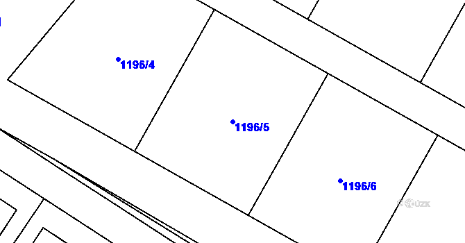 Parcela st. 1196/5 v KÚ Jemnice, Katastrální mapa