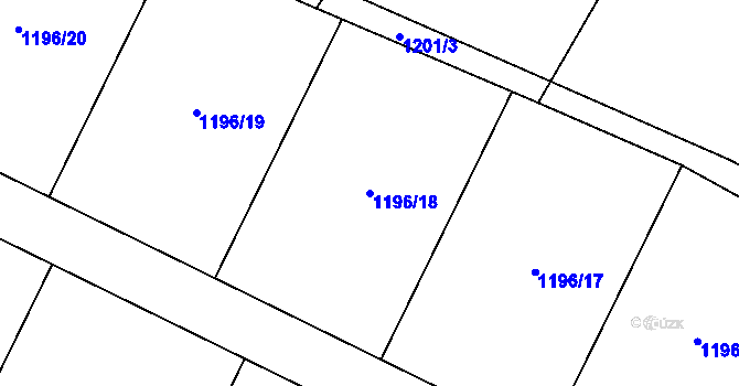 Parcela st. 1196/18 v KÚ Jemnice, Katastrální mapa