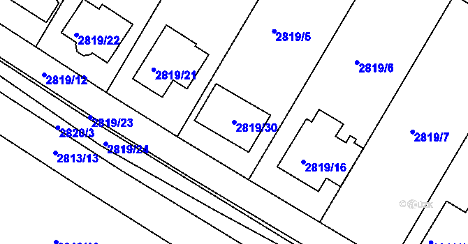 Parcela st. 2819/30 v KÚ Jemnice, Katastrální mapa