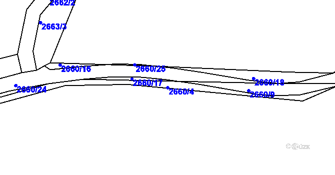 Parcela st. 2660/4 v KÚ Jemnice, Katastrální mapa
