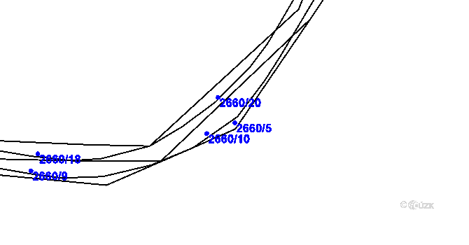 Parcela st. 2660/5 v KÚ Jemnice, Katastrální mapa