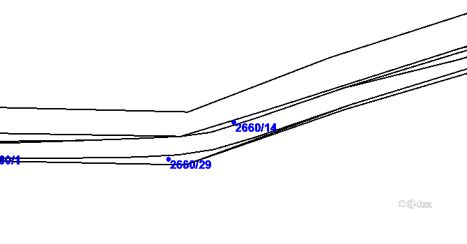 Parcela st. 2660/14 v KÚ Jemnice, Katastrální mapa