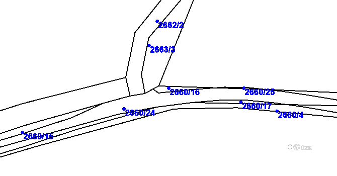 Parcela st. 2660/16 v KÚ Jemnice, Katastrální mapa