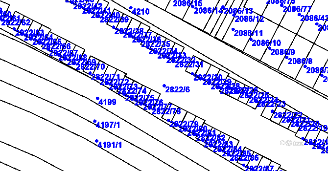Parcela st. 2822/6 v KÚ Jemnice, Katastrální mapa