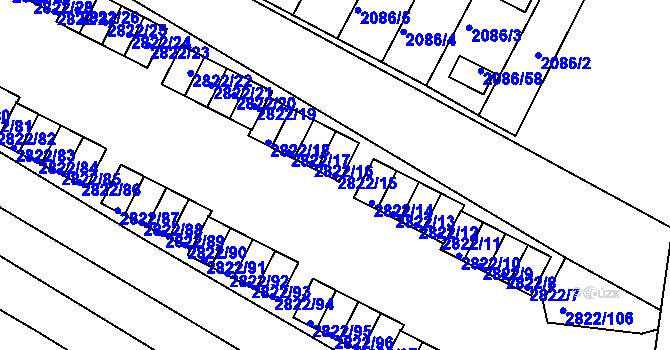 Parcela st. 2822/15 v KÚ Jemnice, Katastrální mapa