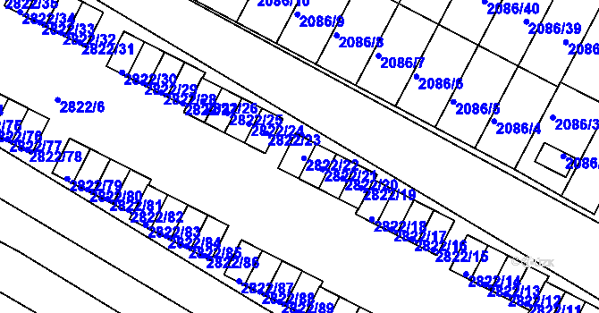 Parcela st. 2822/22 v KÚ Jemnice, Katastrální mapa