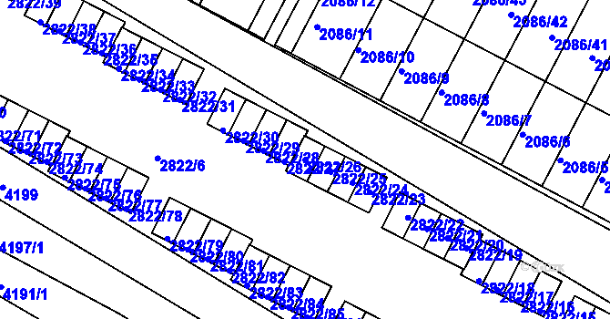 Parcela st. 2822/26 v KÚ Jemnice, Katastrální mapa