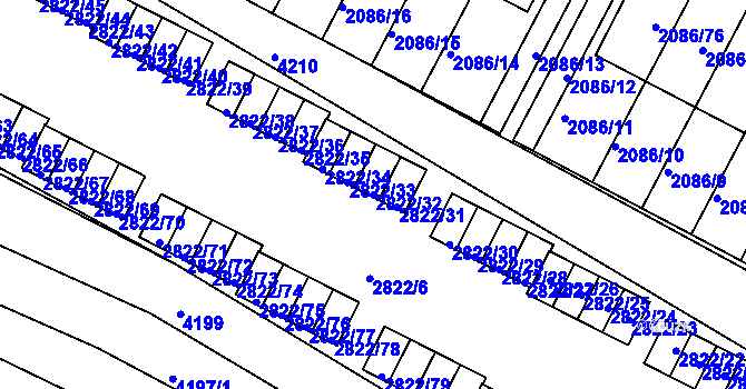 Parcela st. 2822/32 v KÚ Jemnice, Katastrální mapa