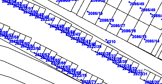 Parcela st. 2822/40 v KÚ Jemnice, Katastrální mapa