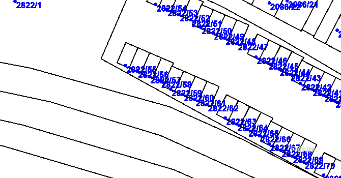 Parcela st. 2822/59 v KÚ Jemnice, Katastrální mapa