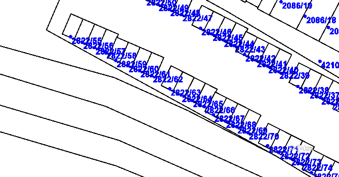 Parcela st. 2822/63 v KÚ Jemnice, Katastrální mapa