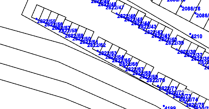 Parcela st. 2822/64 v KÚ Jemnice, Katastrální mapa