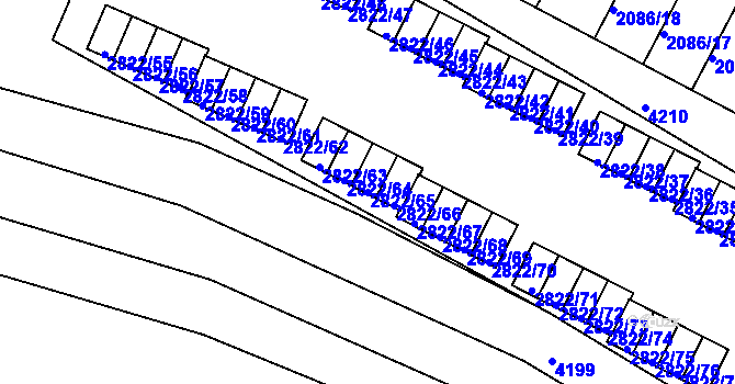 Parcela st. 2822/65 v KÚ Jemnice, Katastrální mapa