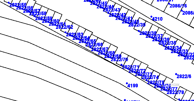 Parcela st. 2822/68 v KÚ Jemnice, Katastrální mapa