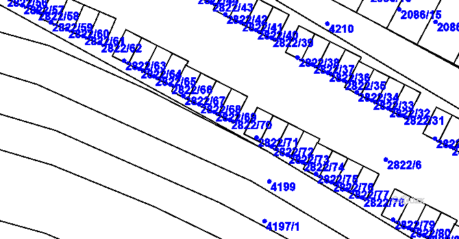 Parcela st. 2822/70 v KÚ Jemnice, Katastrální mapa