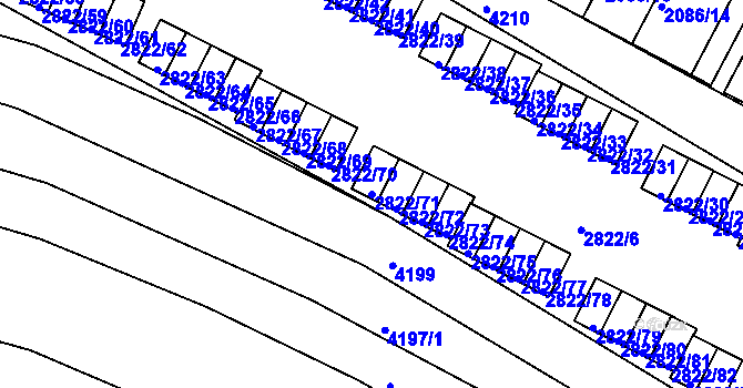 Parcela st. 2822/71 v KÚ Jemnice, Katastrální mapa