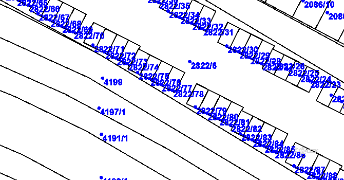 Parcela st. 2822/78 v KÚ Jemnice, Katastrální mapa