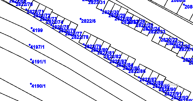 Parcela st. 2822/81 v KÚ Jemnice, Katastrální mapa