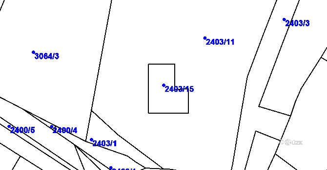 Parcela st. 2403/15 v KÚ Jemnice, Katastrální mapa