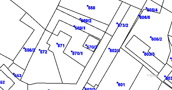 Parcela st. 570/2 v KÚ Jemnice, Katastrální mapa