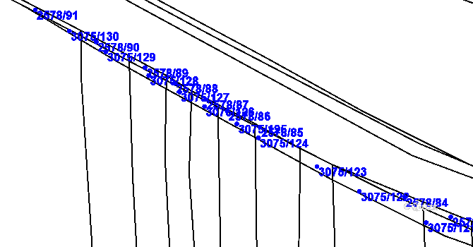 Parcela st. 3075/125 v KÚ Jemnice, Katastrální mapa