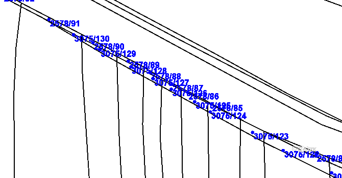 Parcela st. 3075/126 v KÚ Jemnice, Katastrální mapa