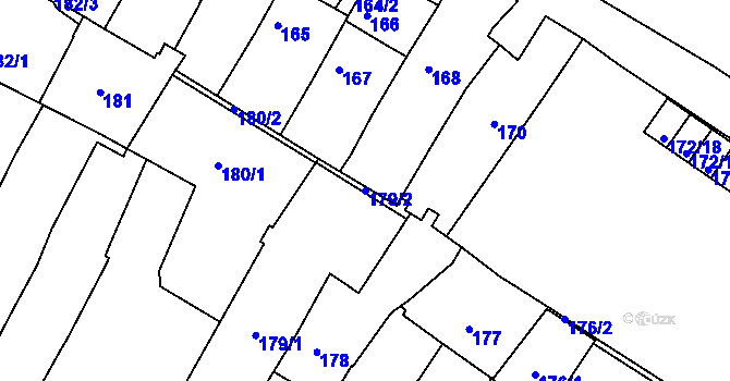 Parcela st. 179/2 v KÚ Jemnice, Katastrální mapa