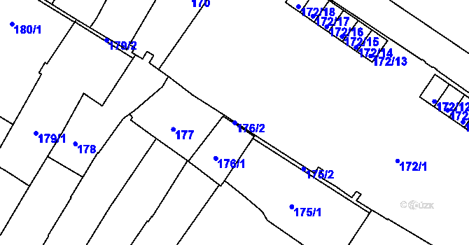 Parcela st. 176/2 v KÚ Jemnice, Katastrální mapa