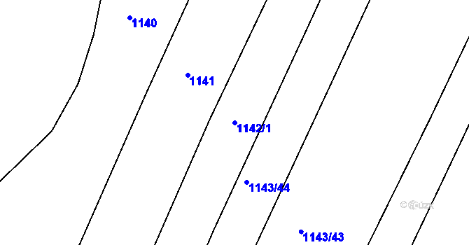 Parcela st. 1142/1 v KÚ Jemnice, Katastrální mapa