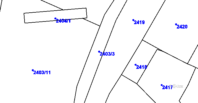 Parcela st. 2403/3 v KÚ Jemnice, Katastrální mapa