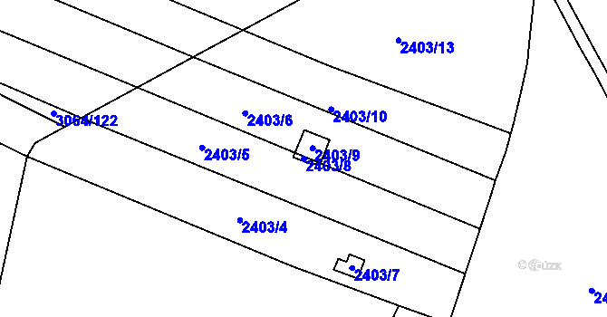 Parcela st. 2403/8 v KÚ Jemnice, Katastrální mapa