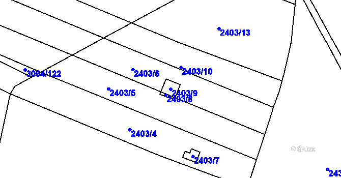 Parcela st. 2403/9 v KÚ Jemnice, Katastrální mapa