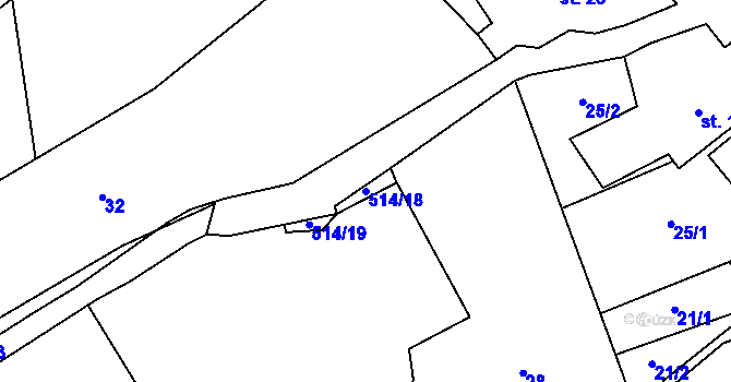 Parcela st. 514/18 v KÚ Jemnice u Moravce, Katastrální mapa