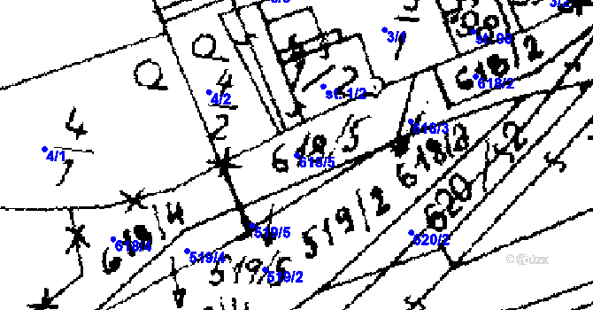 Parcela st. 618/5 v KÚ Jemníky, Katastrální mapa