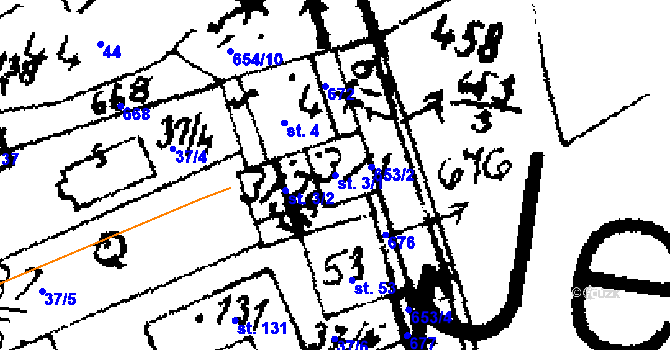Parcela st. 3/1 v KÚ Jemníky, Katastrální mapa
