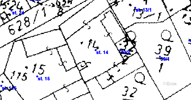 Parcela st. 14 v KÚ Jemníky, Katastrální mapa